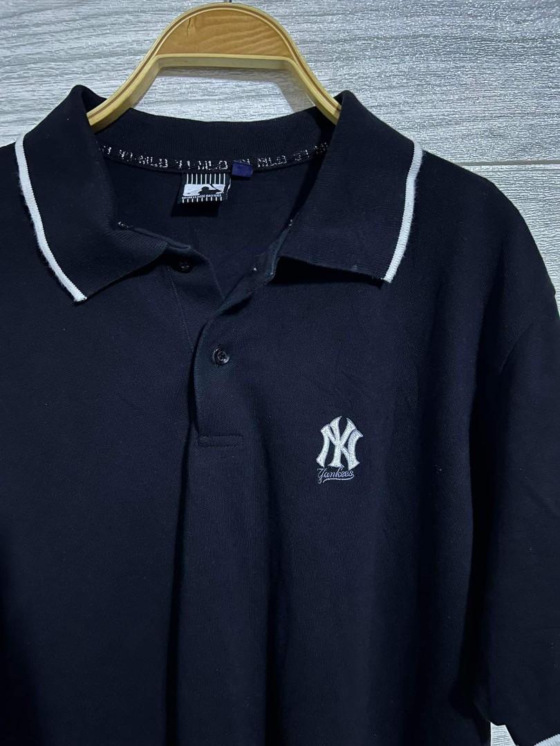 Áo polo MLB Mens Partial Monogram Collar Tshirt New York Yankees  3LPQM202350BKS