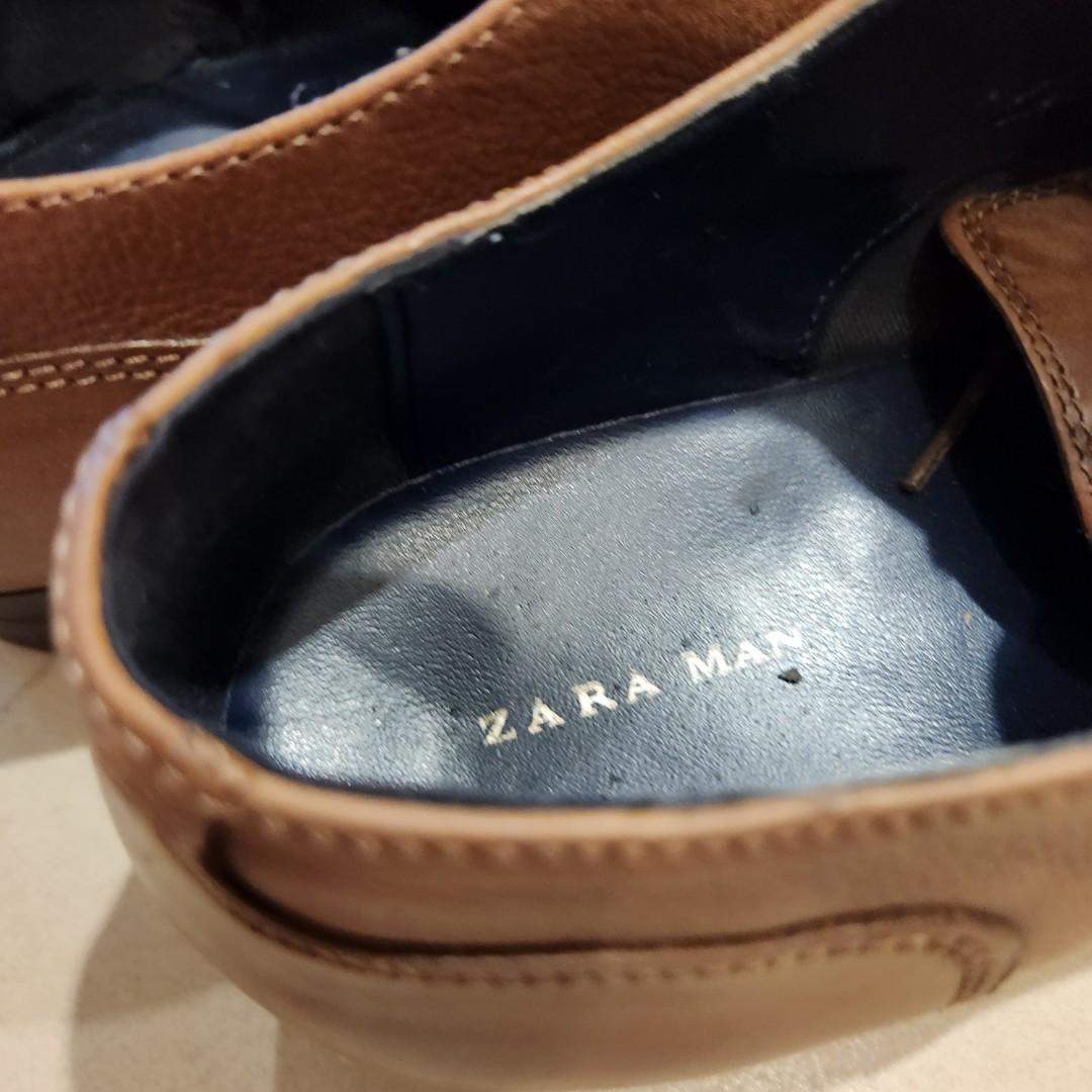 Zara Brown Leather Shoes, Men's Fashion, Footwear, Dress Shoes on Carousell