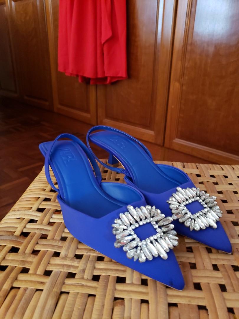 Electric blue kitten heels sale