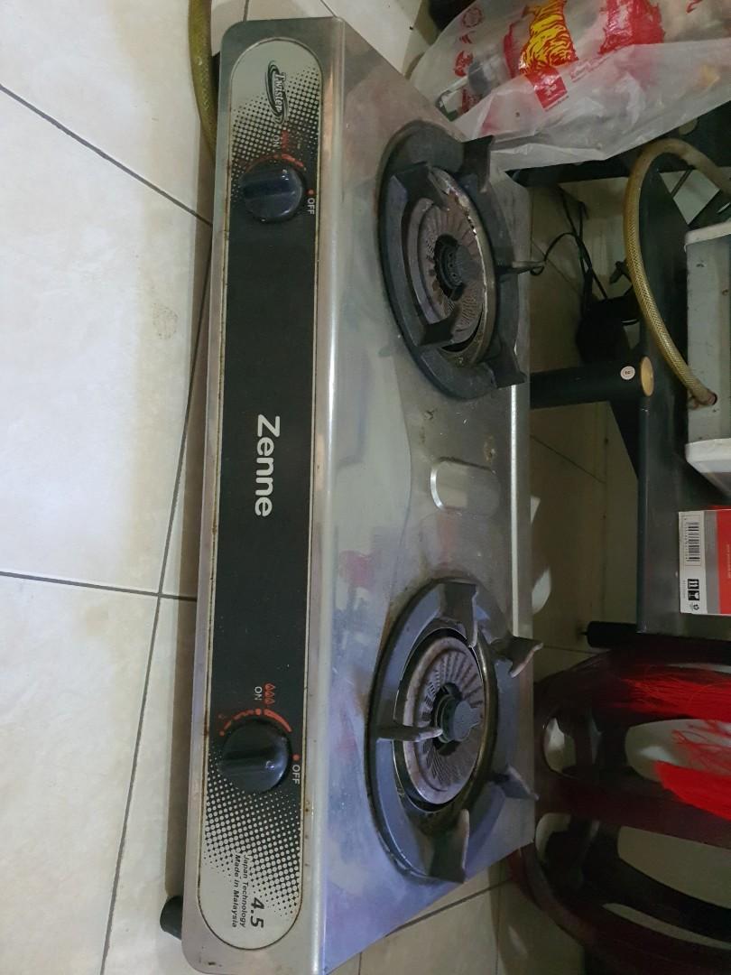 Zenne gas stove double burner 4.5kw, Furniture & Home Living