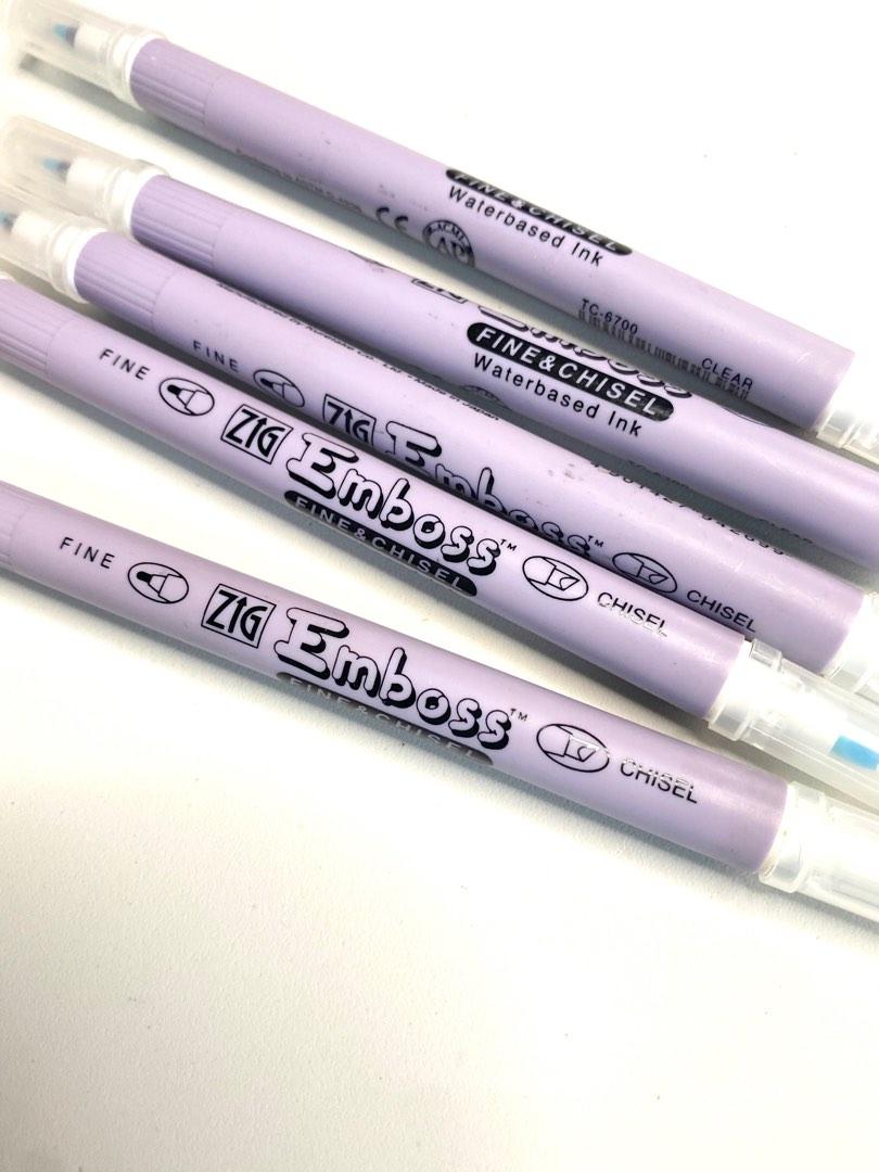 Zig Emboss Pen (Fine and Chisel tip), Hobbies & Toys, Stationary