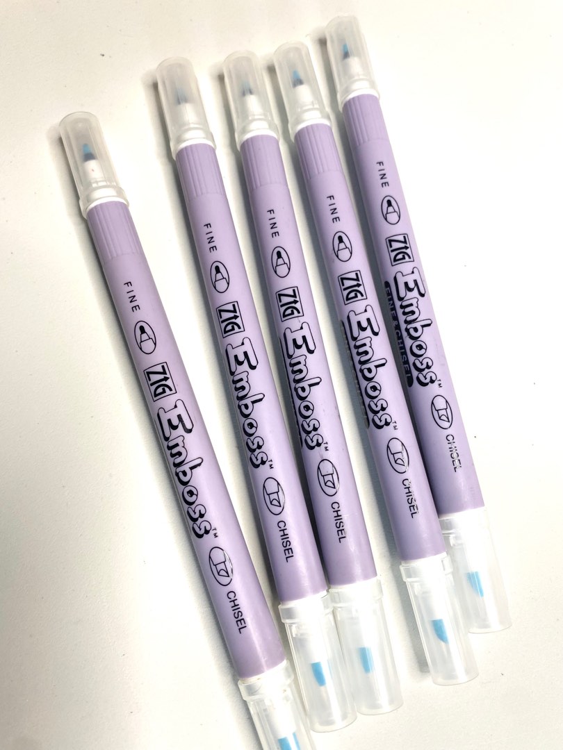 Zig Emboss Pen (Fine and Chisel tip), Hobbies & Toys, Stationary