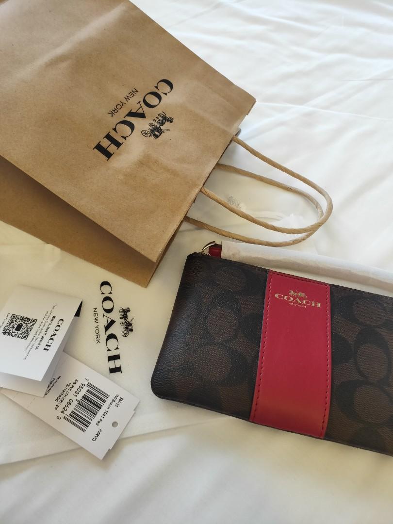 100 Authentic COACH Corner Zip Wristlet 58035 Original Price
