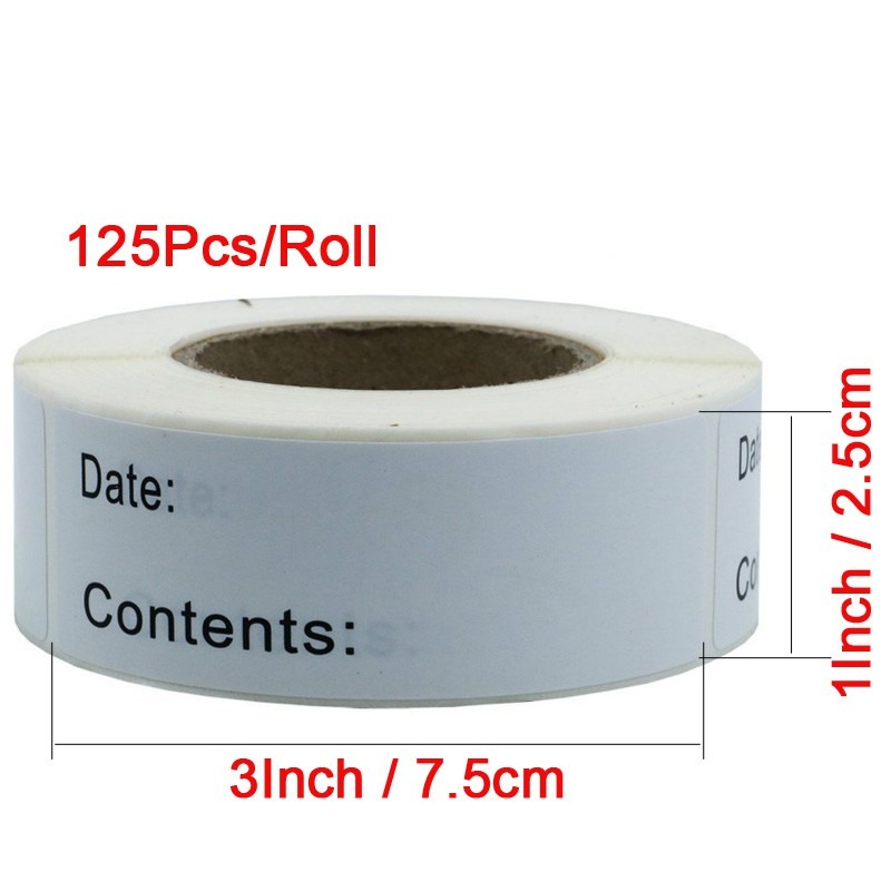 125pcs/roll Refrigerator Food Storage Label Record Date Content Kitchen ...