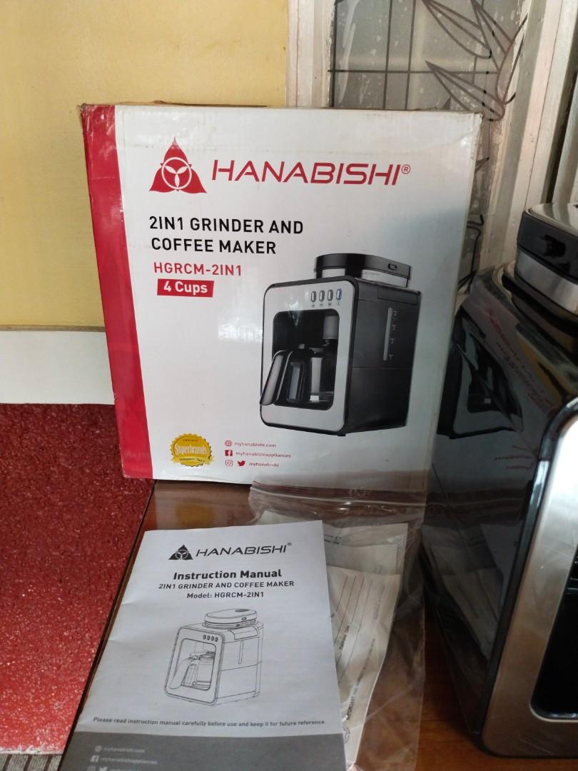 2in1 Hanabishi Grinder and Coffee Maker HGRCM2IN1, TV & Home