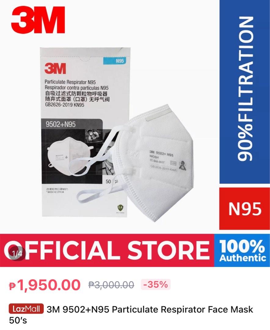 3M 9502 + N95 Face Mask (50 pcs.) (Category: Face Masks & Face Shields) located in Manila. Submitted by kidsatheart (Listing ID 1187200853, Image 1). Description: We are the authorized distributor of 3M products and UV Care. Certified Authentic. Sold per box of 50 pieces. Srp: Php 1,950.