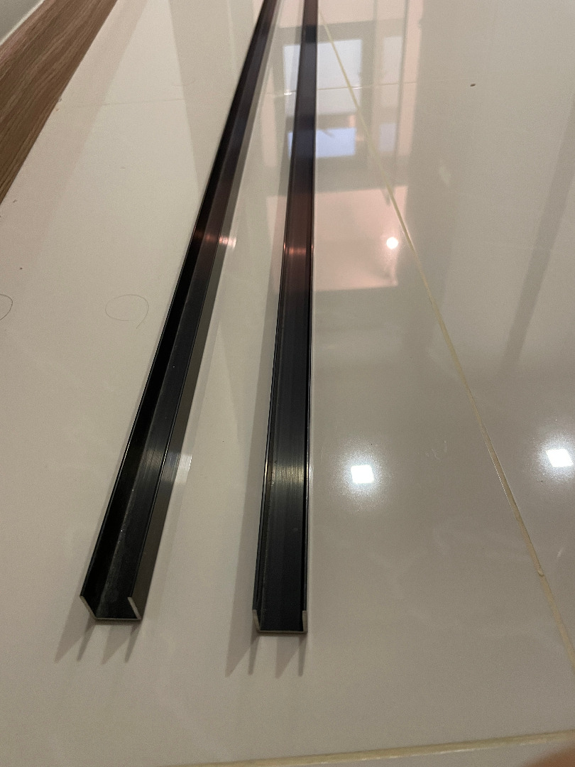 3m Black UChannel casing strip aluminium glass screen shower trim