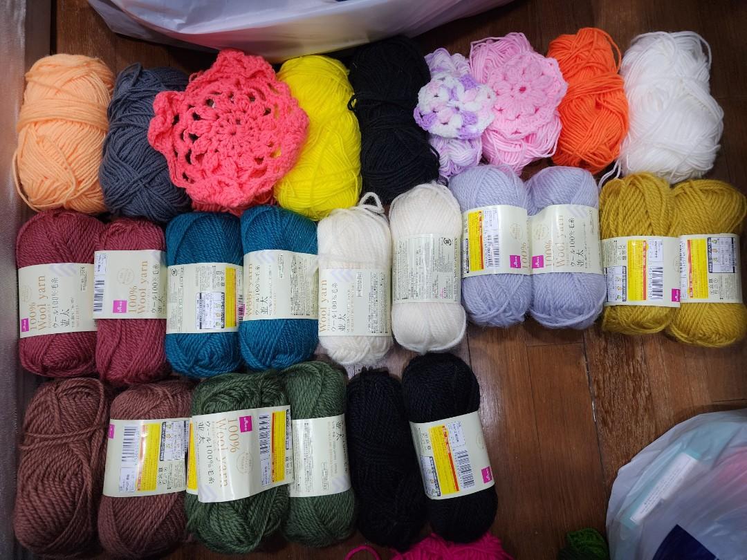 72x Daiso Yarn crochet knitting set, Hobbies & Toys, Stationery & Craft