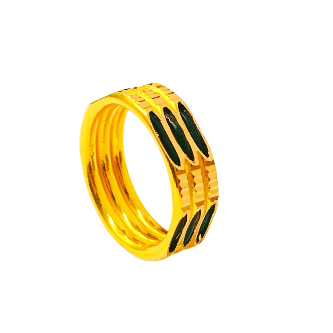 916 Gold Elephant Hair Ring 3 Row With SG AVA Permit Women s