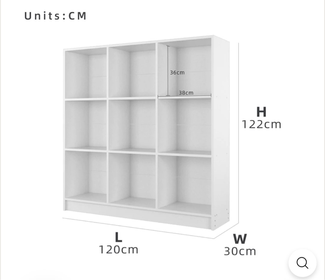 Rak buku, Rak divider 9 compartments book shelves premium wooden book