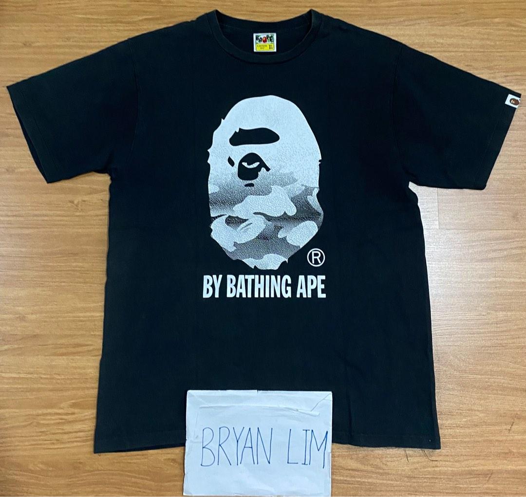 Bape Japan Big Ape Head Tee Shirt Half White Half Camo