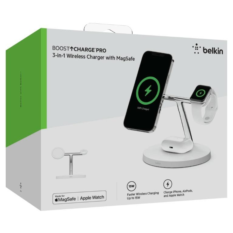 全新行貨) Belkin BOOST↑CHARGE PRO MagSafe 3 合1 無線充電器 