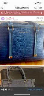 Adrienne vittadini designer bag satchel blue new condition