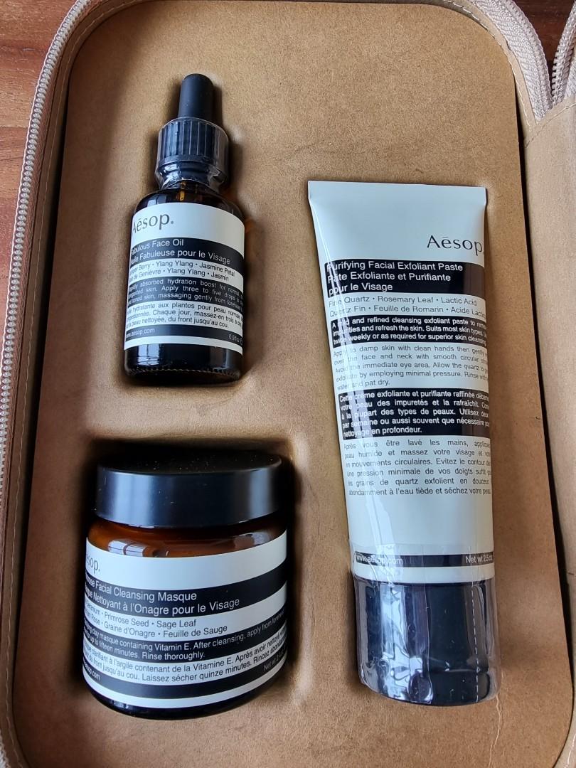 Aesop Facial Care Gift set w zipped bag, Beauty & Personal Care, Face