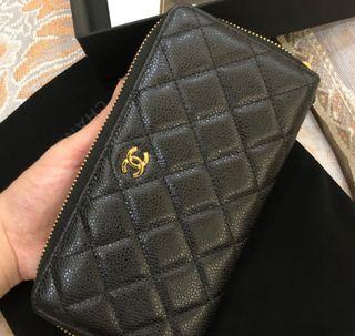 Authentic chanel classic long zip  wallet
