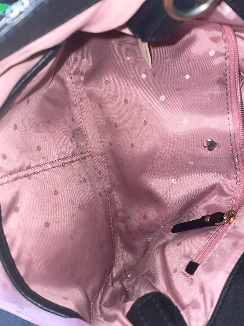 Authentic Kate Spade Emerson Place sling/clutch bag (Category: Cross-body Bags) located in Batangas. Submitted by bbbeyondph (Listing ID 1187075142, Image 3). Description: Authentic KS New York gold hardware ✨ 10/10‼️‼️ leather / body ✨ 10/10 ‼️‼️ Flaw: unwashable stains inside (open compartment) but the inside of edge-zip pocket still clean see pics for details ✨✨✨✨ A diamond-quilted finish heightens the vintage sophistication of a slim leather 