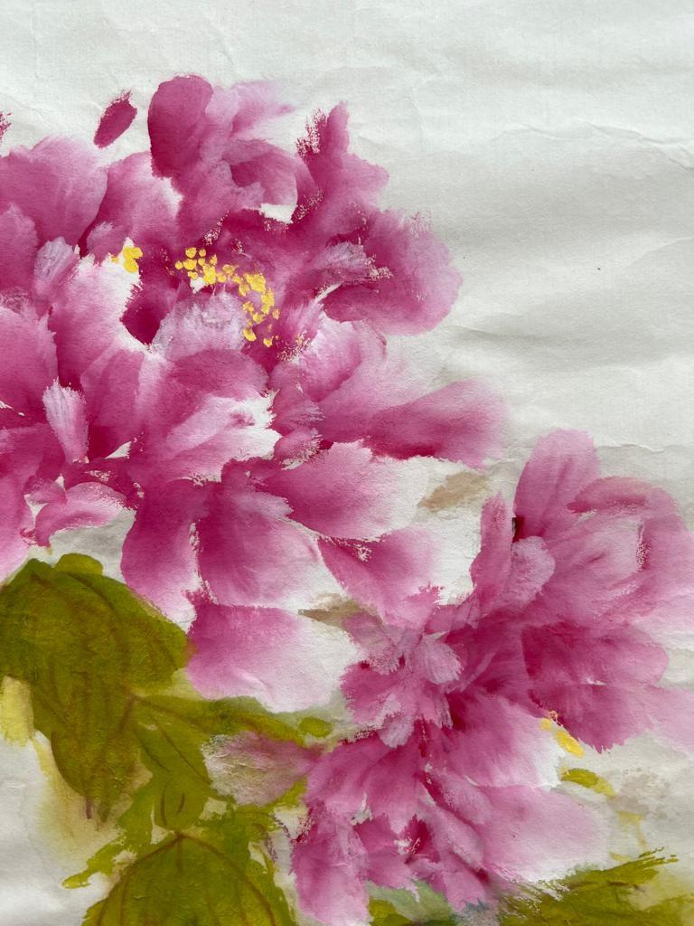 Authentic peony Chinese painting calligraphy Chinese art water painting