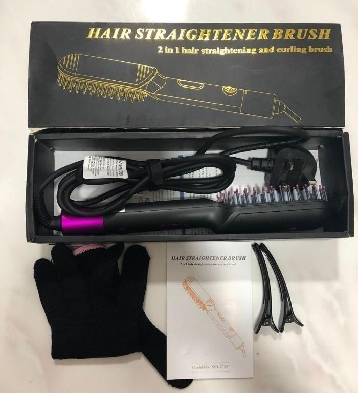 B333] md-z192 Hair straightener brush 2 in 1, Beauty & Personal Care, Hair  on Carousell