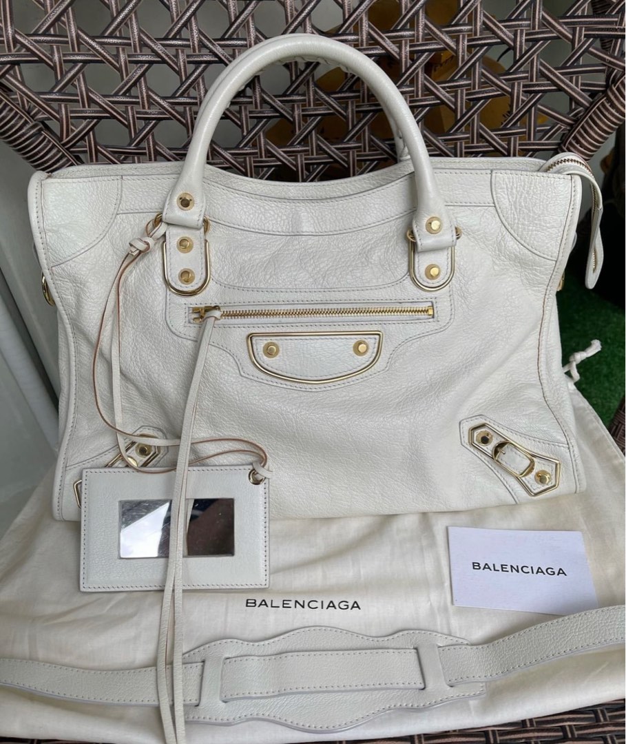 balenciaga city bag white