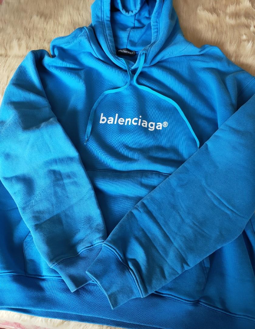 Balenciaga hoodie mens hotsell blue