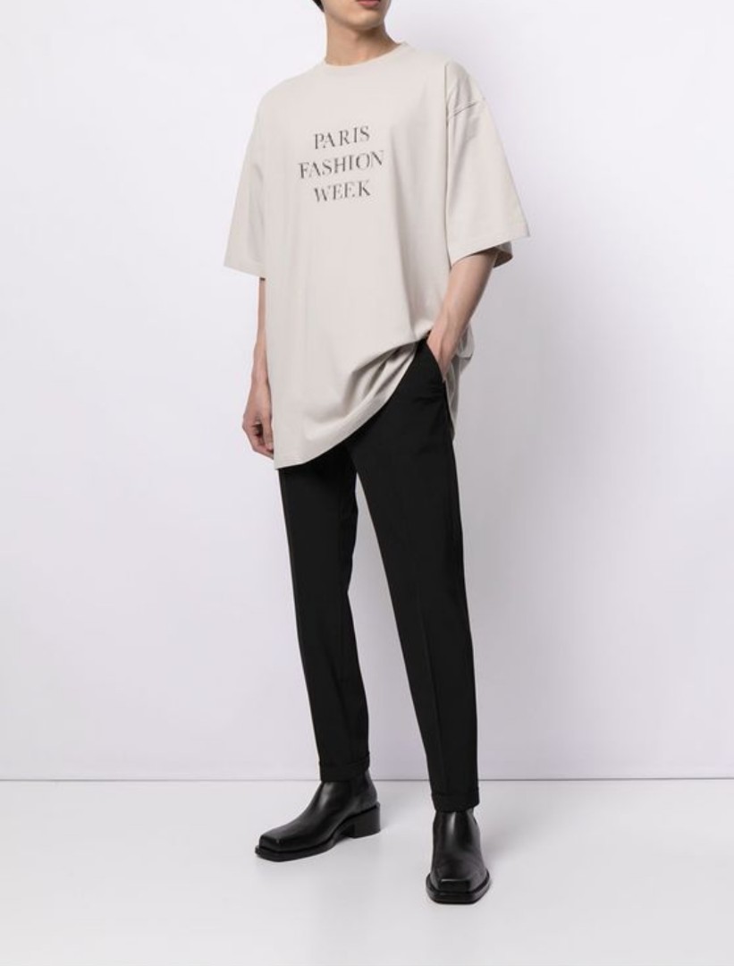 Balenciaga Paris Fashion Week Print T-shirt In Gray For Men