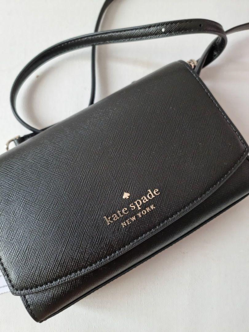 BNWT authentic Kate Spade crossbody leather bag (Category: Luxury Bags & Wallets) located in Quezon City. Submitted by samcas (Listing ID 1187115801, Image 1). Description: brand new with tag orig price is CAD 319 (approx php 13,400) black leather.