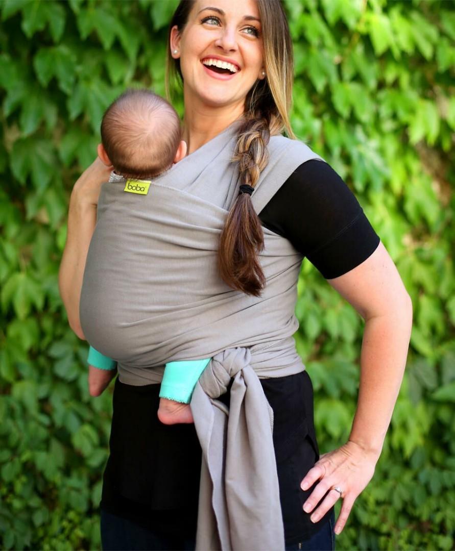 Boba baby wrap in grey newborn carrier, Babies & Kids, Going Out