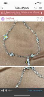 Bracelet silver 925 with bee charm and daisie