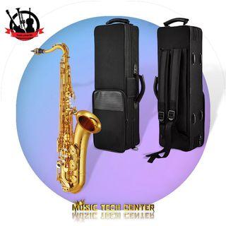 Brand New Tenor Saxophone Bb Gold Lacquer Finish Key of B Flat With Quality Backpack Type Case