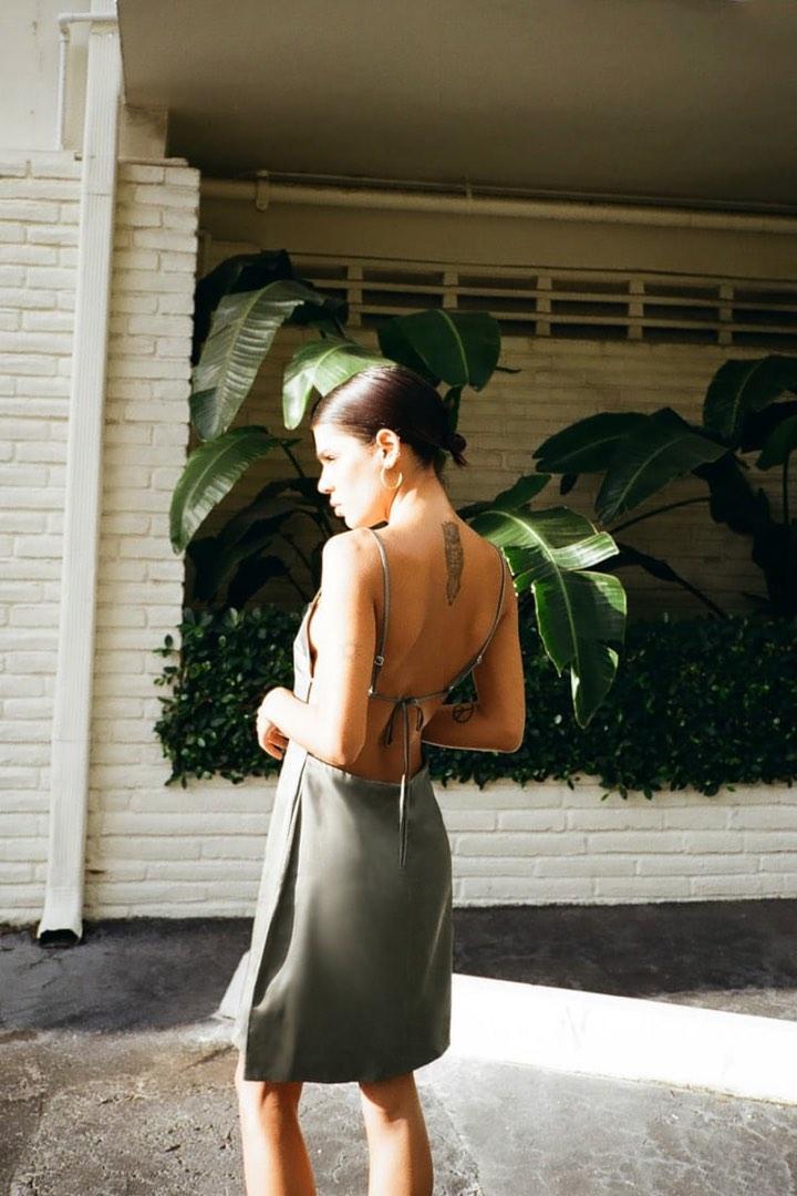 open back linen blend dress zara Zara Linen Blend dress with open back, Women's Fashion, Dresses & Sets, Dresses on Carousell