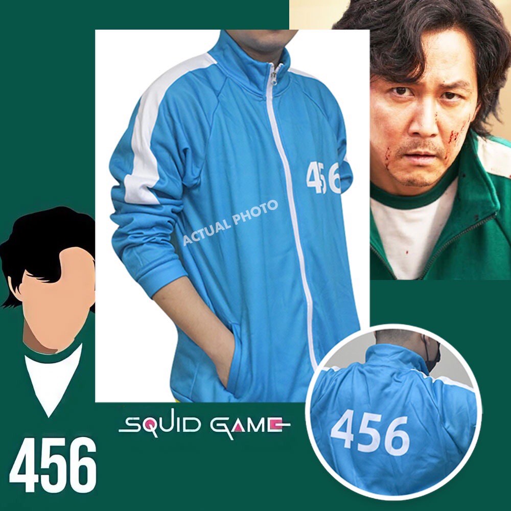 BUDOL Squid Game Jacket 456 Costume Cosplay Coat Sportswear Mens Jacket and Womens Jacket 456