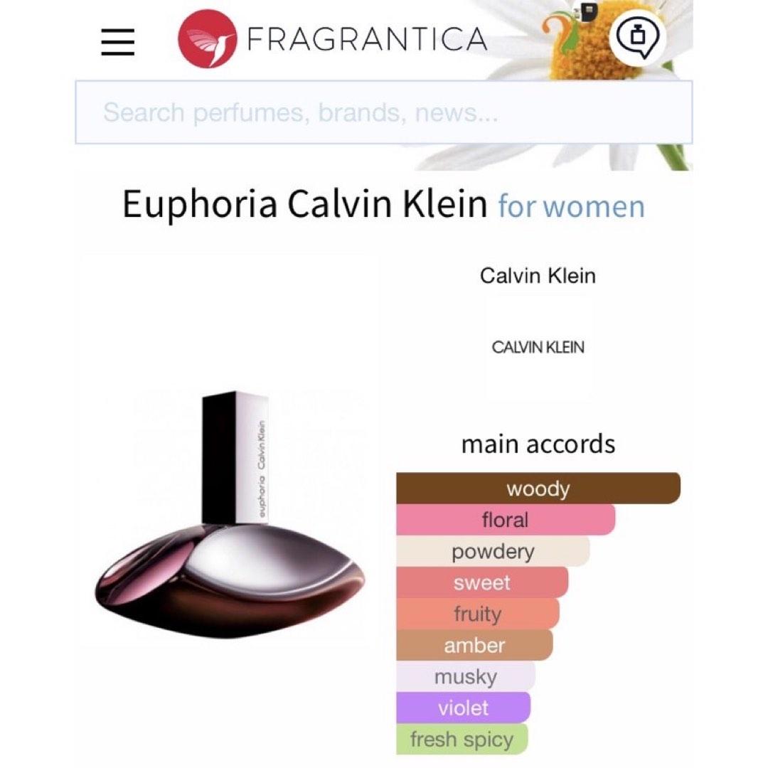 Authentic Calvin & Klein Euphoria Perfume, Beauty & Personal Care,  Fragrance & Deodorants on Carousell