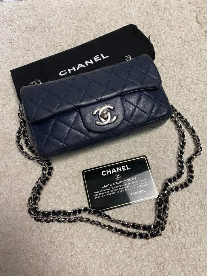 Chanel Classic Extra Mini Rectangular (Category: Luxury Bags & Wallets) located in Manila. Submitted by bagislifeshop (Listing ID 1187251370, Image 1). Description: ▪️Chanel Classic Extra Mini Rectangular ▪️ ☑️in transit to Manila ✅Series 13 ✅Condition: 8.5/10 ✅Colour: Blue in SHW ✅Material: Lambskin Leather ✅Dimensions: 17 x 9.5 x 3.5cm ✅Inclusions: dust bag, authenticity card and hologram sticker intact.