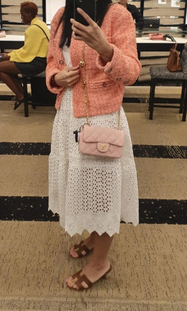 NEW Chanel 22B Open Heart Flap Bag Classic Mini Rectangle bag ❤️ charms in  sakura pink ghw barbie