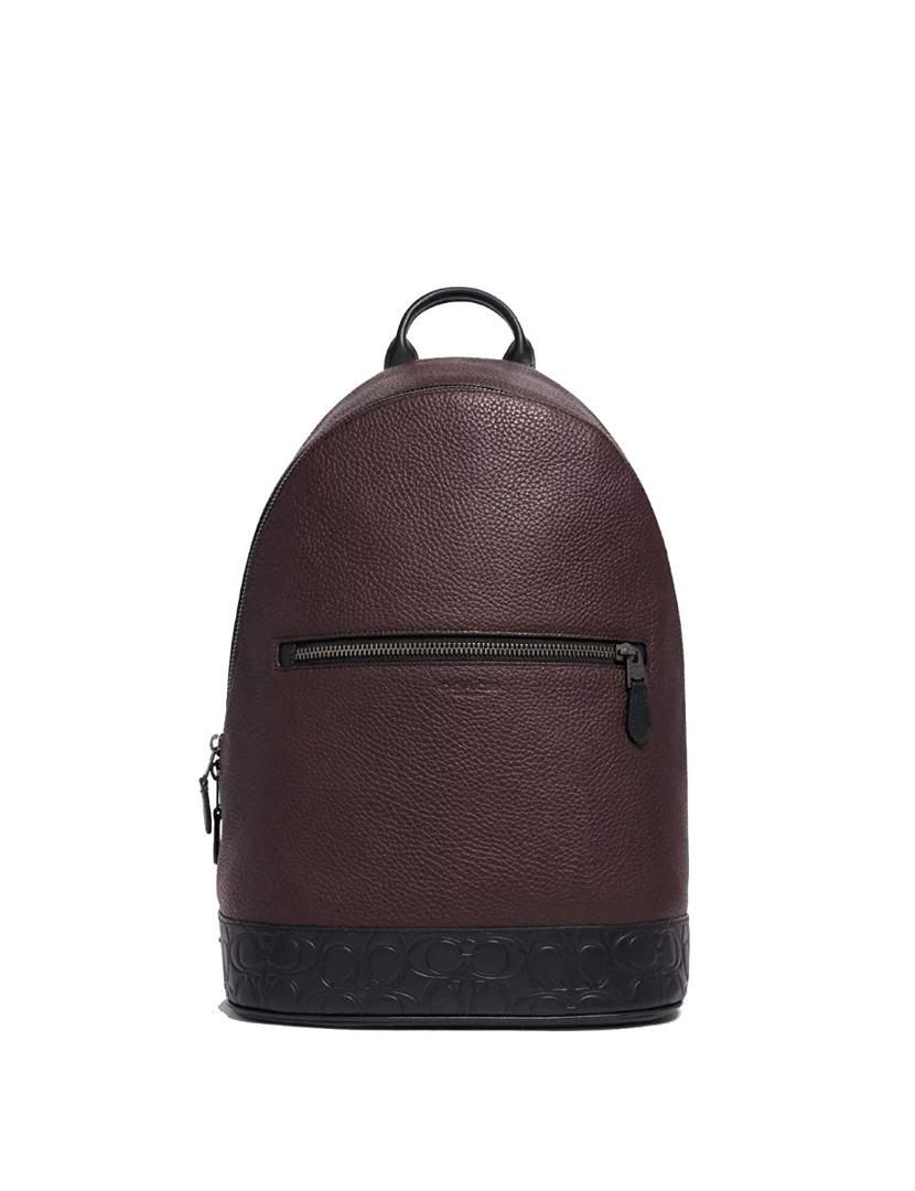 COACH 後背包 West Slim Backpack With Signature Leather Detail 全新正品, 名牌精品