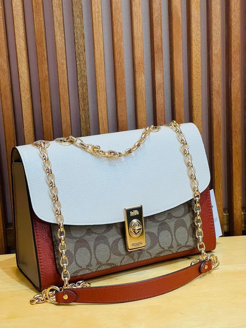 Coach Lane Shoulder Bag In Colorblock Signature Canvas, Women's Fashion