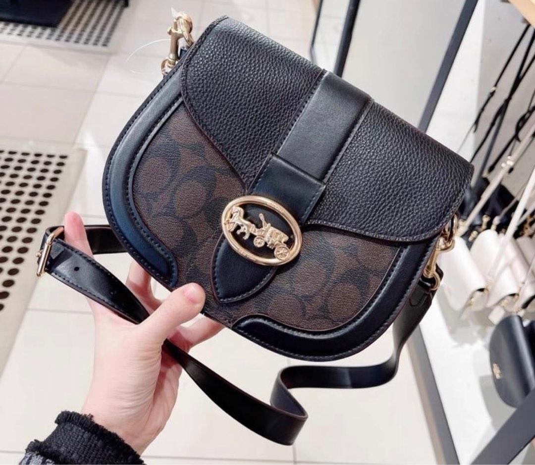 COACH Leather Saddle Crossbody Bag with Classic Signature Design