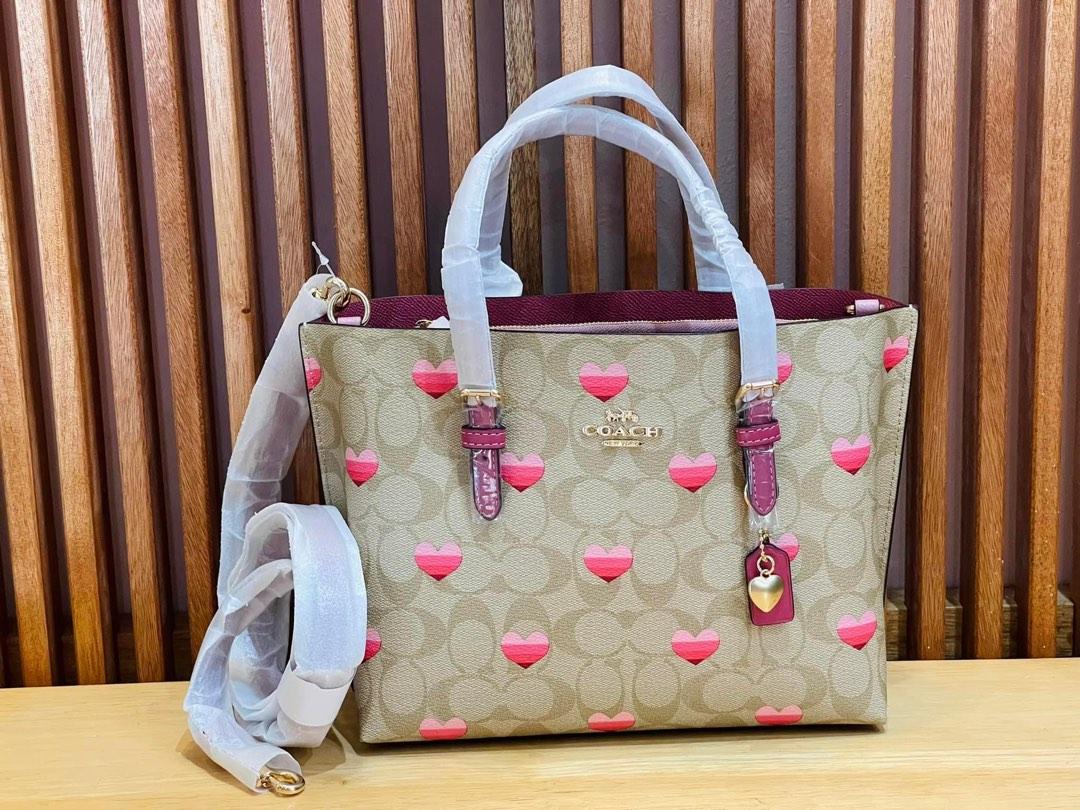 Authentic+Coach+Mollie+Tote+25+Heart+Stripe+Print+Crossbody+CA252 for sale  online