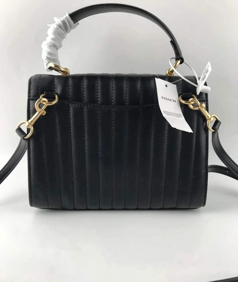Coach top handle (Category: Cross-body Bags) located in Manila. Submitted by gff.daily_flower (Listing ID 1187059730, Image 2). Description: Complete inclusion tag gift receipt dust bag, care card and paper bag.