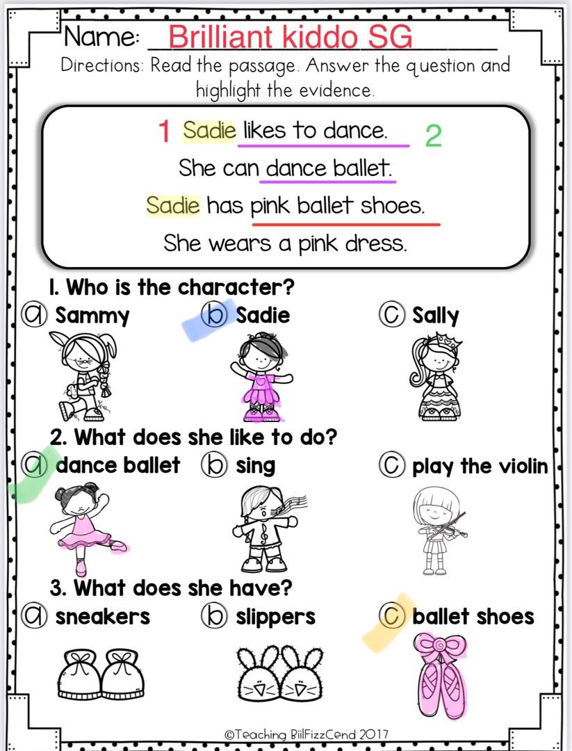 English Reading Comprehension For Early Readers Worksheet For Children English Reading Comprehension For Early Readers Worksheet For Children