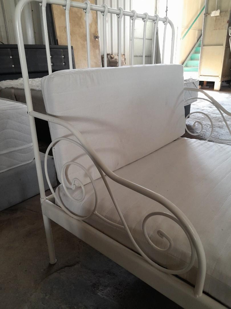 Extend bed frame with slatted bed base,white, Furniture & Home Living