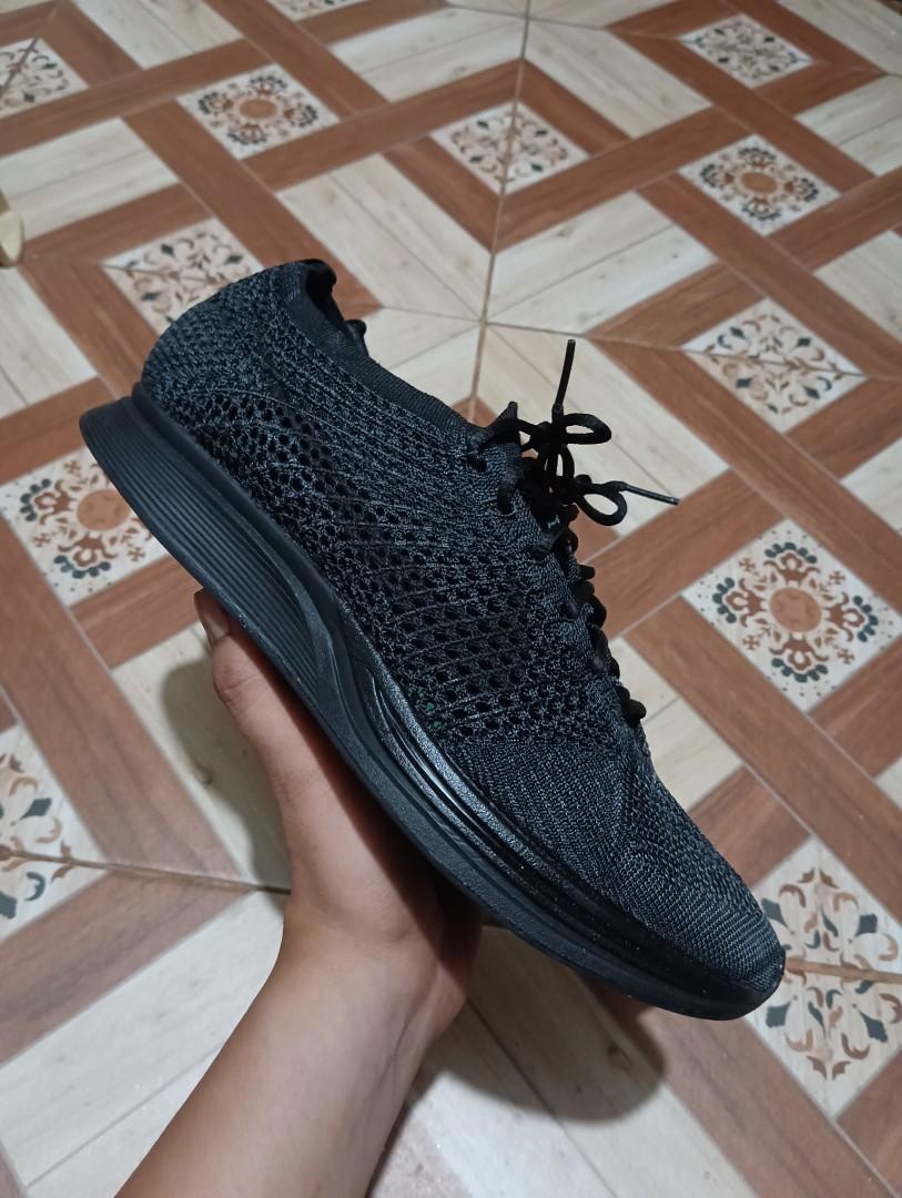 Flyknit Racer triple black Men s Fashion Footwear Sneakers on