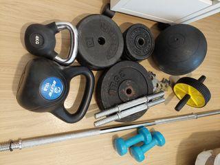 Gym Equipment (dumbells, plates, kettle bell, bars, slam ball)