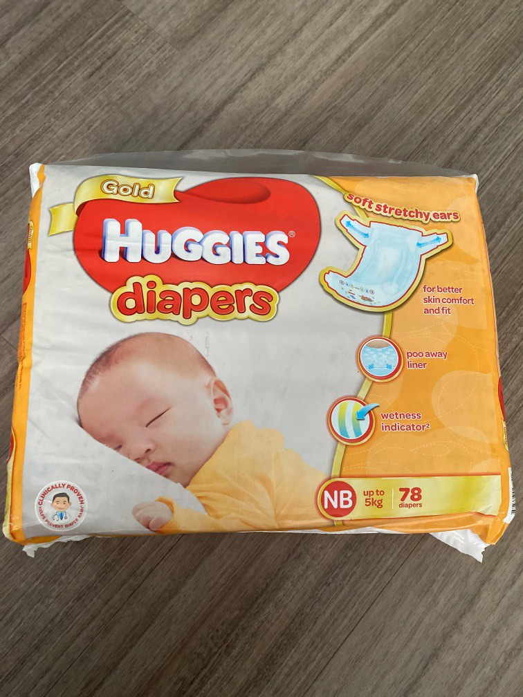 Huggies diapers (NB) 78pcs, Babies & Kids, Bathing & Changing, Diapers