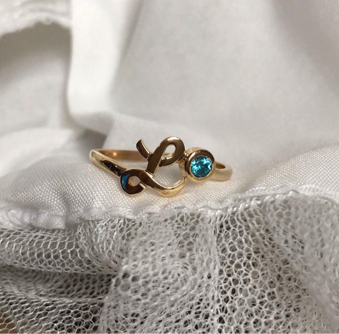 14 karat online gold initial ring