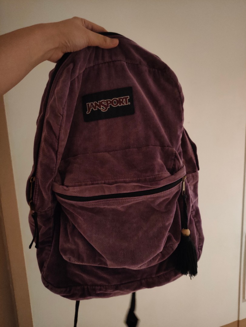 Jansport Violet Velvet Backpack, Women's Fashion, Bags & Wallets