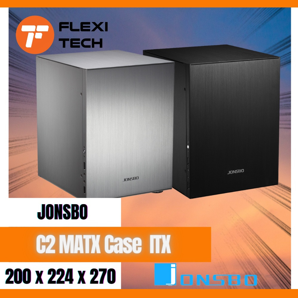 JONSBO C2 MATX Casing Black / Silver ITX PC Desktop Casing Support