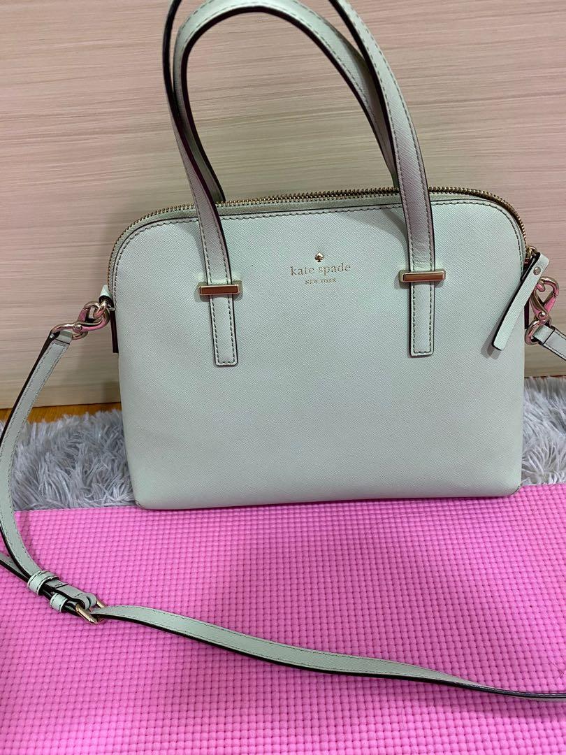 Kate Spade Alma Style Bag (Category: Luxury Bags & Wallets) located in Manila. Submitted by krisceluy (Listing ID 1187229927, Image 1). Description: ❤️ Kate Spade Alma Style Bag ✳️ Pale Green (Mint Green) color ✅ Excellent Condition ✅ Bag with Care booklet (crumpled).