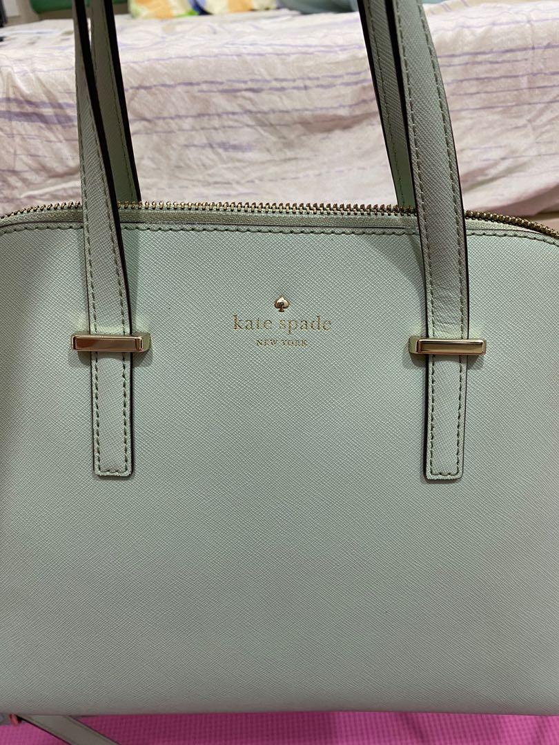 Kate Spade Alma Style Bag (Category: Luxury Bags & Wallets) located in Manila. Submitted by krisceluy (Listing ID 1187229927, Image 3). Description: ❤️ Kate Spade Alma Style Bag ✳️ Pale Green (Mint Green) color ✅ Excellent Condition ✅ Bag with Care booklet (crumpled).