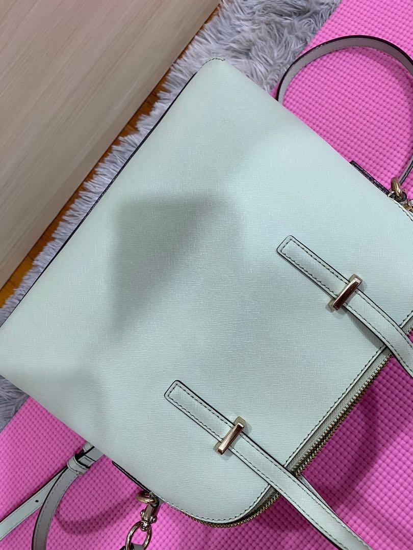 Kate Spade Alma Style Bag (Category: Luxury Bags & Wallets) located in Manila. Submitted by krisceluy (Listing ID 1187229927, Image 2). Description: ❤️ Kate Spade Alma Style Bag ✳️ Pale Green (Mint Green) color ✅ Excellent Condition ✅ Bag with Care booklet (crumpled).